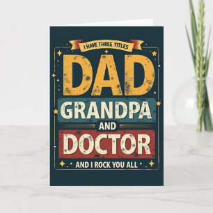 Tarjeta de Papá Doctor Abuelo Vintage