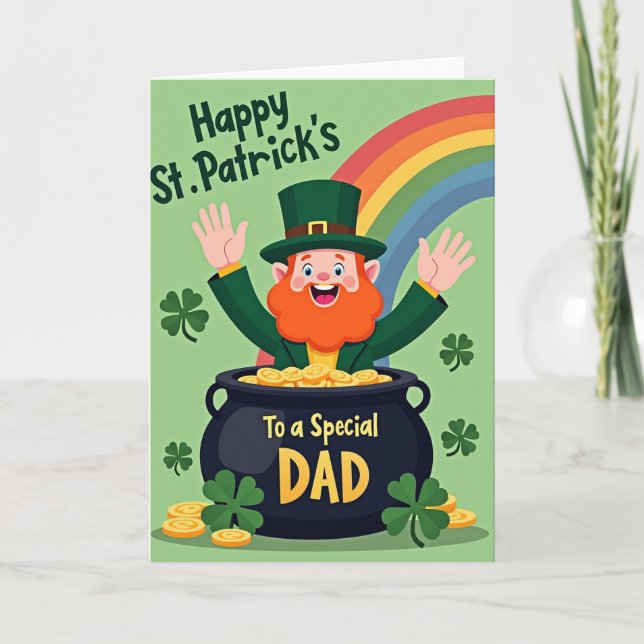 Tarjeta de Papá Duende Arcoíris (Anverso)
