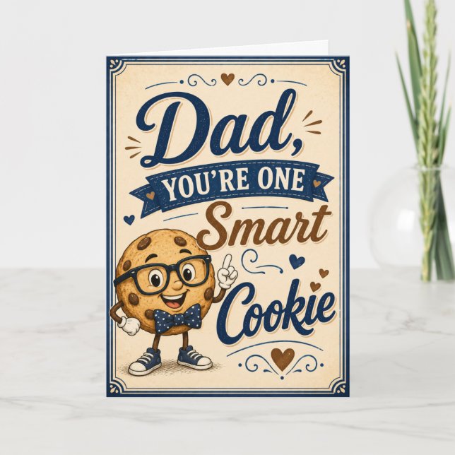 Tarjeta de Papá Eres una Galleta Inteligente (Anverso)