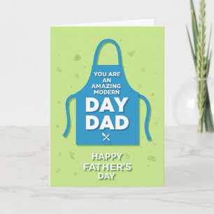 Tarjeta de Papá Increíble con Delantal Azure
