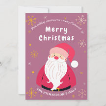 Tarjeta de Papá Noel de Feliz Navidad personalizab