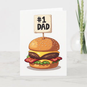 Tarjeta de Papá Número Uno Hamburguesa Padre