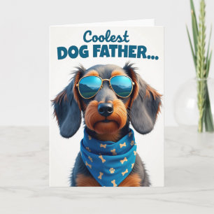 Tarjeta de Papá Perro de Pelo Largo