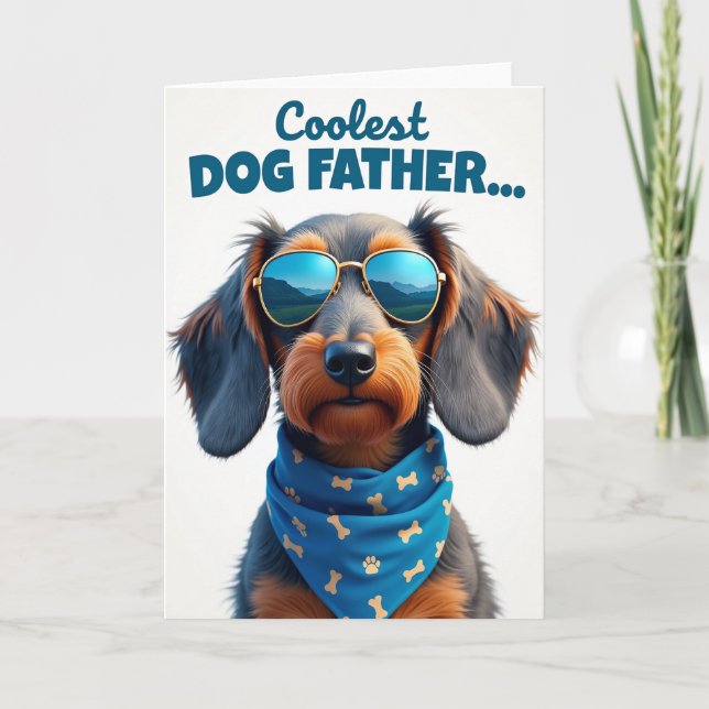 Tarjeta de Papá Perro de Pelo Largo (Anverso)