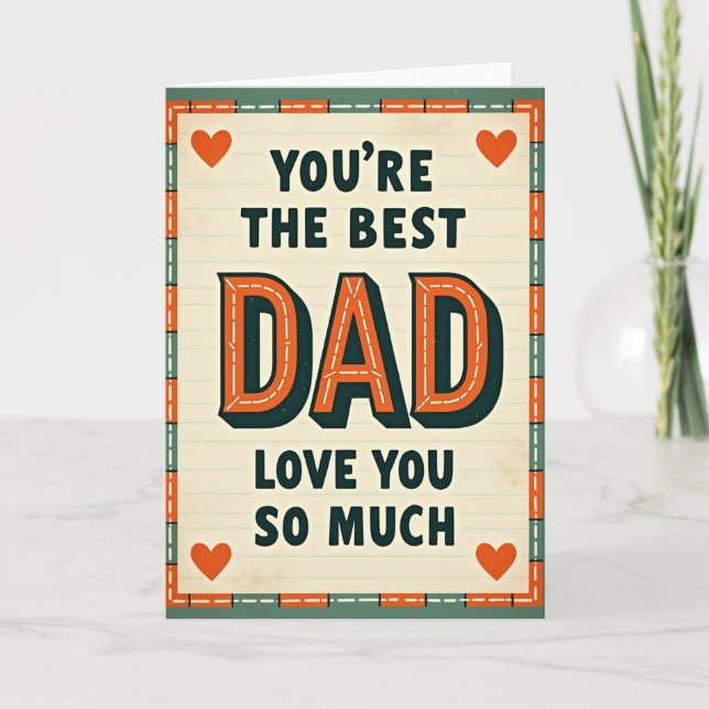 Tarjeta de Papá que Ama lo Retro (Anverso)