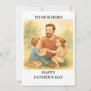 Tarjeta de Papá y Niños - Día del Padre