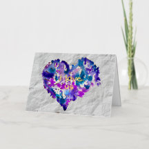 Tarjeta de papel de aluminio doblado I LOVE US