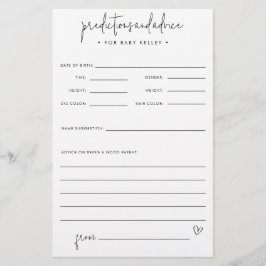 Tarjeta de papel de asesoramiento y predicción de 