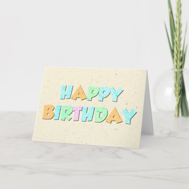 Tarjeta de papel de cumpleaños feliz (Anverso)