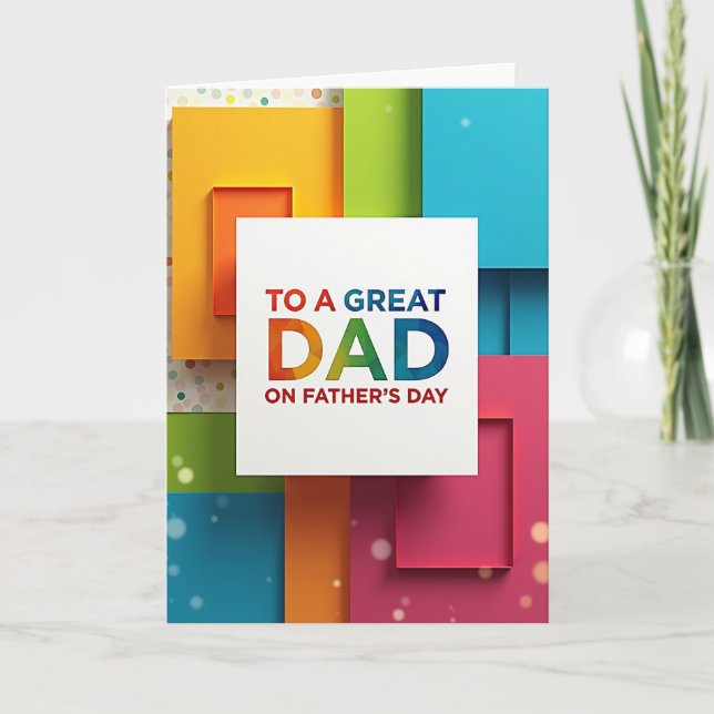 Tarjeta de papel de Día del Padre con capas (Anverso)