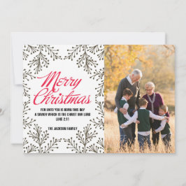 Tarjeta de papel de la foto de las Felices Navidad