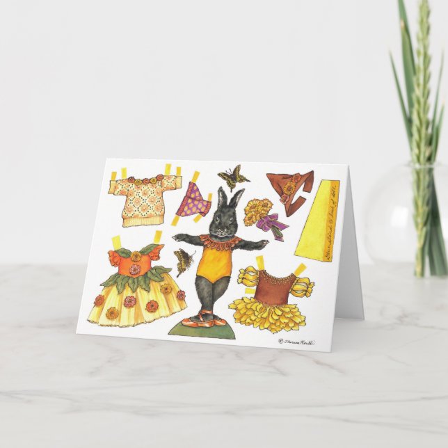 Tarjeta de papel de la muñeca de Halloween del (Anverso)