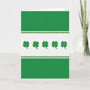 Tarjeta de papel de oro falso de trébol verde