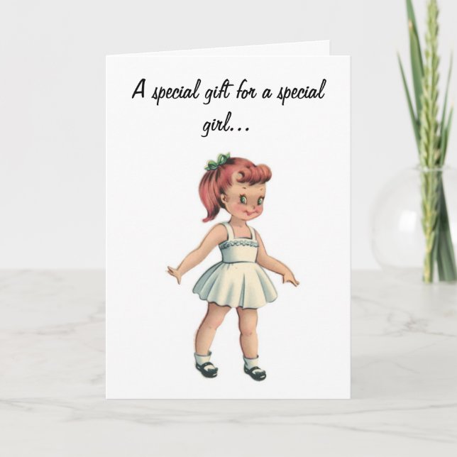 Tarjeta de papel del feliz cumpleaños de la muñeca (Anverso)
