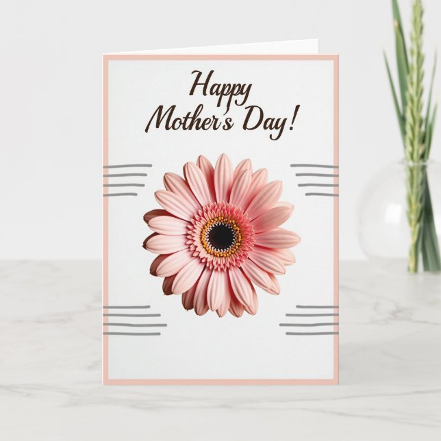 Tarjeta de papel floral con rubor (Anverso)