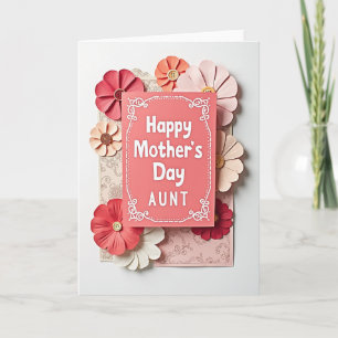 Tarjeta de papel floral de lunares