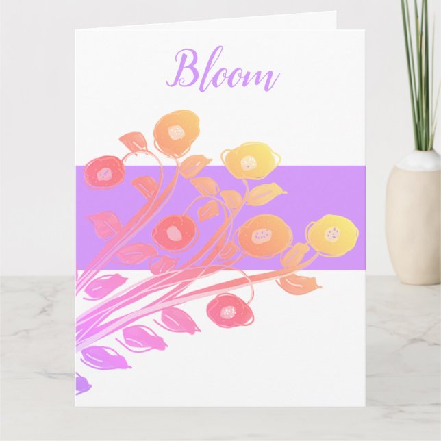 Tarjeta de papel Mauve Happy Birday Girlfriend (Anverso)
