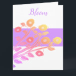 Tarjeta de papel Mauve Happy Birday Girlfriend<br><div class="desc">Los colores son malva,  rosa,  amarillo suave y blanco</div>