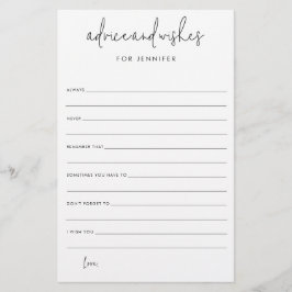 Tarjeta de papel para Bodas de ducha de novia y co