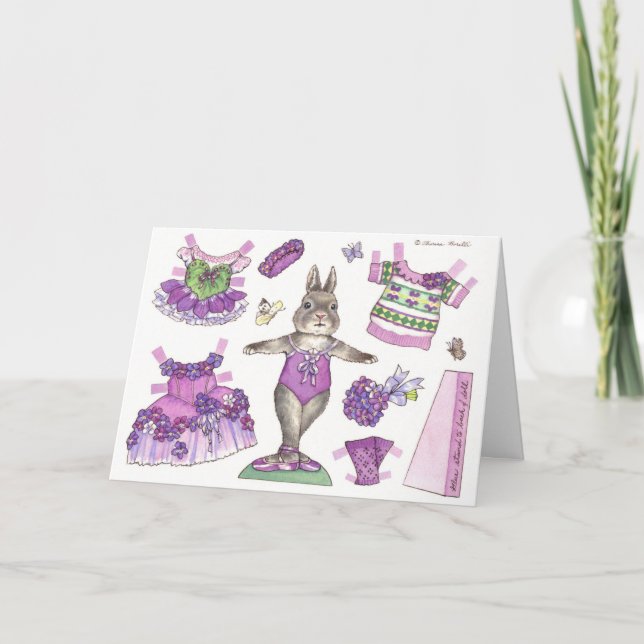 Tarjeta de papel violeta de la muñeca del (Anverso)