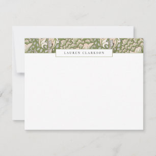 Tarjeta de papelería con borde superior floral de