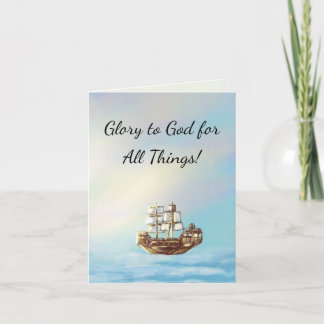 Tarjeta de papelería cristiana (barco de vela)