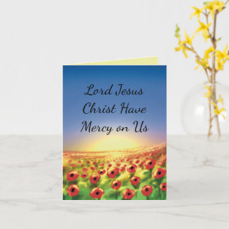 Tarjeta de Papelería Cristiana (campo de flores)
