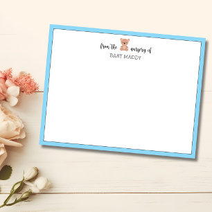 Tarjeta de Papelería de Guardería de Oso de Peluch