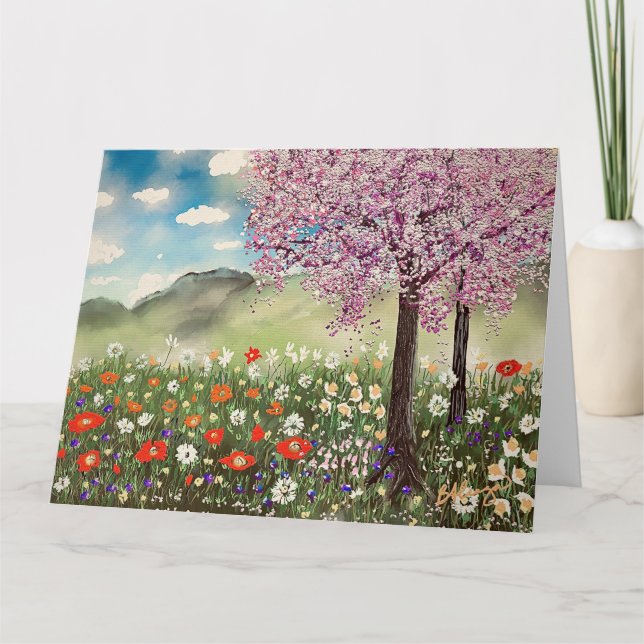 Tarjeta de papelería de pintura de primavera (Anverso)