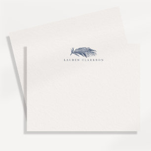 Tarjeta de papelería de playa minimalista de hoja