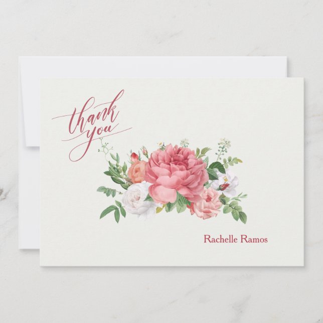 Tarjeta de Papelería de Rosas en Flor (Anverso)