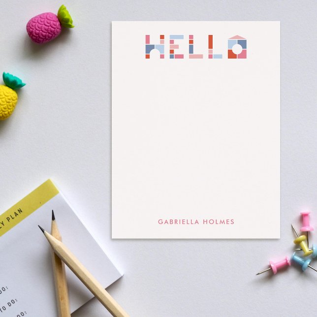 Tarjeta de papelería infantil Hola Bloques Colorid (Subido por el creador)