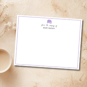 Tarjeta de Papelería para Habitación de Bebé Elefa