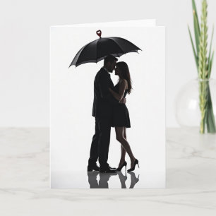 Tarjeta de paraguas de amor simple