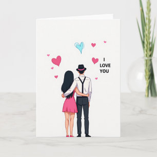 Tarjeta de Pareja Corazones de Amor