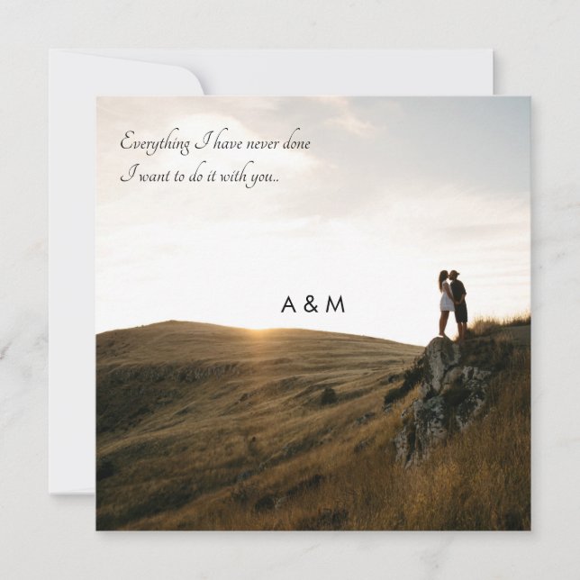 Tarjeta de pareja de amor de foto personalizado (Anverso)