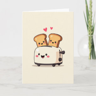 Tarjeta de Pareja de Amor de Tostadora Adorable