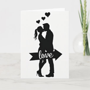 Tarjeta de Pareja de Beso de Amor Romántico