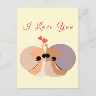 Tarjeta de Pareja de Caracoles Lindos Te Amo