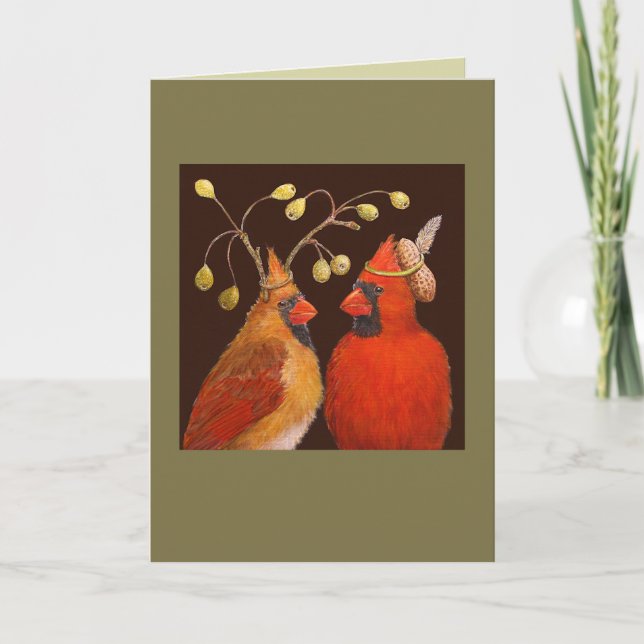 tarjeta de pareja de cardenal (Anverso)