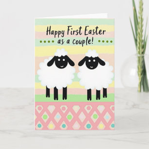 Tarjeta de Pareja de Pascua Rayada