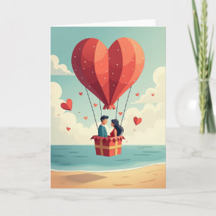 Tarjeta de Pareja en Globo Aerostático de Amor