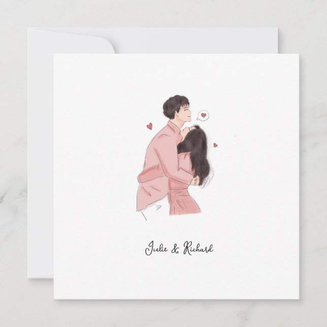 tarjeta de pareja linda, (Anverso)