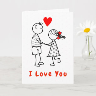 Tarjeta de Pareja Romántica Adorable Te Amo