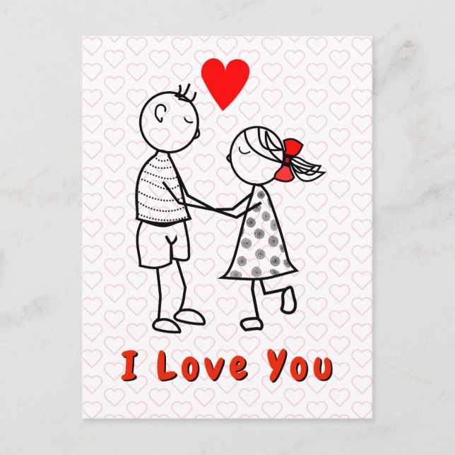 Tarjeta de Pareja Romántica Te Amo (Anverso)