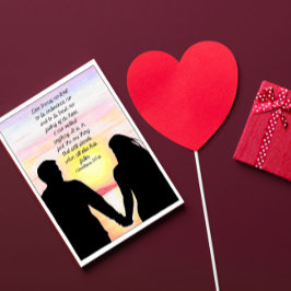 Tarjeta de Pareja Silueteada en la Playa del Amor