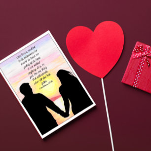 Tarjeta de Pareja Silueteada en la Playa del Amor