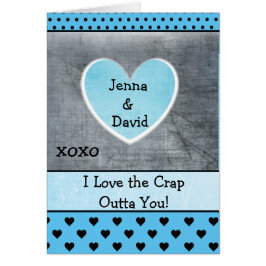Tarjeta de Pareja, xoxo Grisáceo Azulado