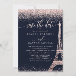 Tarjeta de París Torre Eiffel Rosa Dorado para Gua