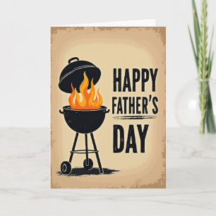 Tarjeta de parrilla del Día del Padre Ardiente